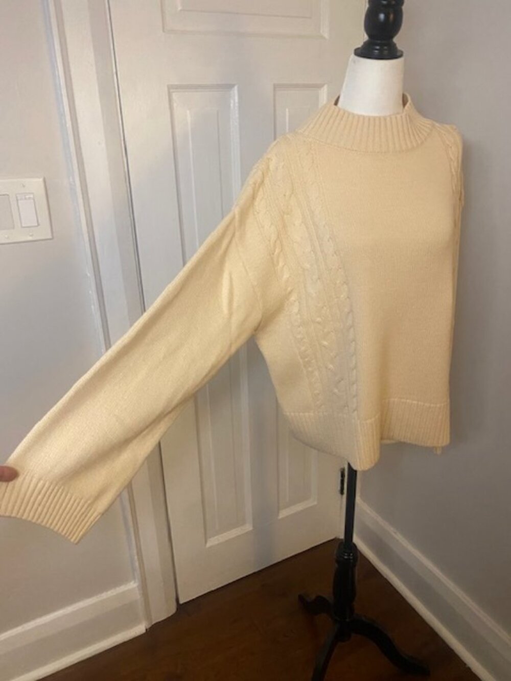 Smash + Tess Chunky knit Sweater Cream Boxy oversized Fishermans M/L